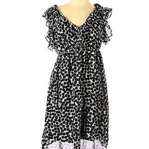 Sophia Christina Dress Ruffled Sleeves Shoulder Polka Dot Sz. 4